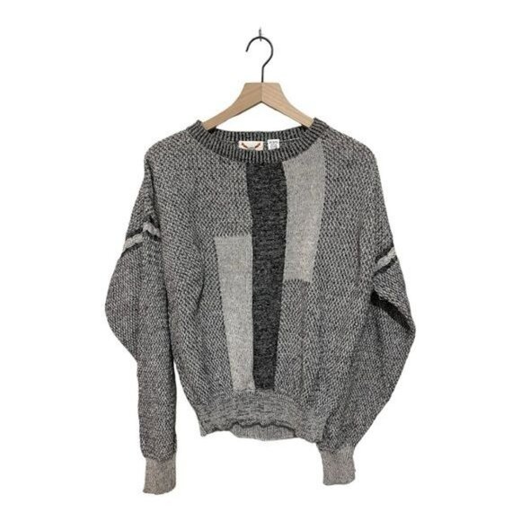 Vintage Loris Azzaro Ramie Cotton Knit Sweater Size M – Retro Designer Crewneck - Picture 1 of 6
